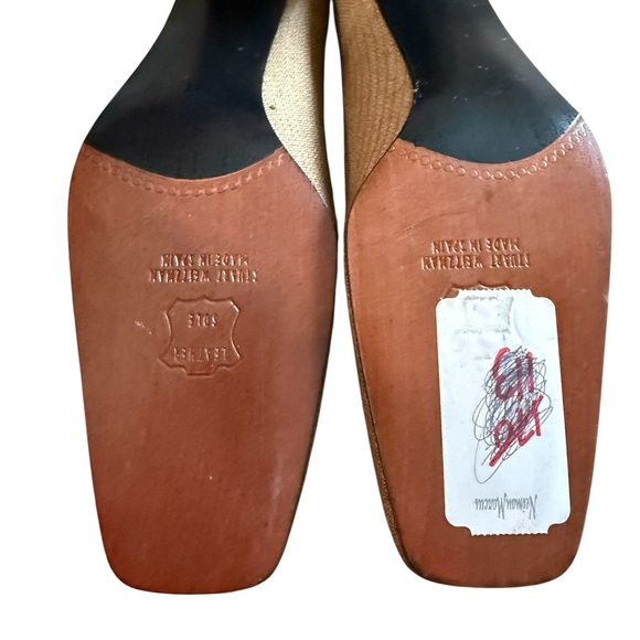 Vintage Stuart Weitzman Beige Block Heel Pumps - Picture 8 of 12